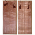 Sudare with Brocade Border| Split Bamboo Blind | Set of 2 Long & 2 Short