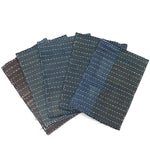 Indigo Sashiko Zokin Set of 5 | Small Sashiko Placemats