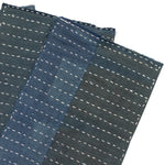 Indigo Sashiko Zokin Set of 5 | Small Sashiko Placemats