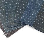 Indigo Sashiko Zokin Set of 5 | Small Sashiko Placemats