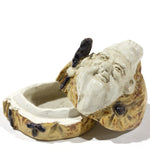 Ceramic Kogo with Lucky God Motif | Japanese Incense Storage Container