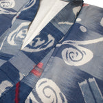 Blue Meisen Silk Kimono with Dragonflys