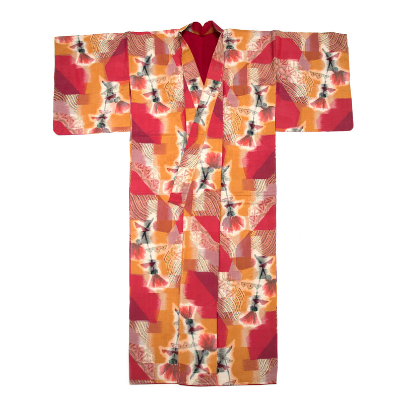 Meisen Silk Kimono with Poppy