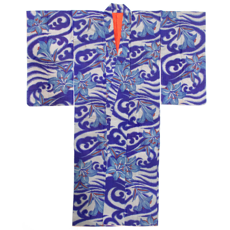 Meisen Waves & Lily Silk Kimono