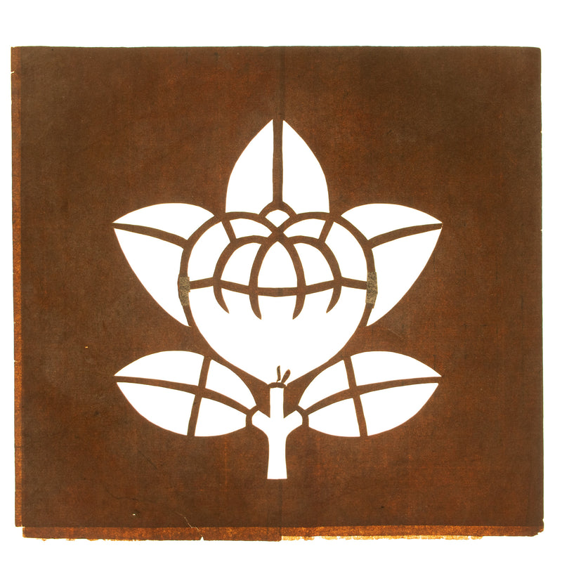 Katagami | Japanese Stencil of a Tachibana Mon Family Crest