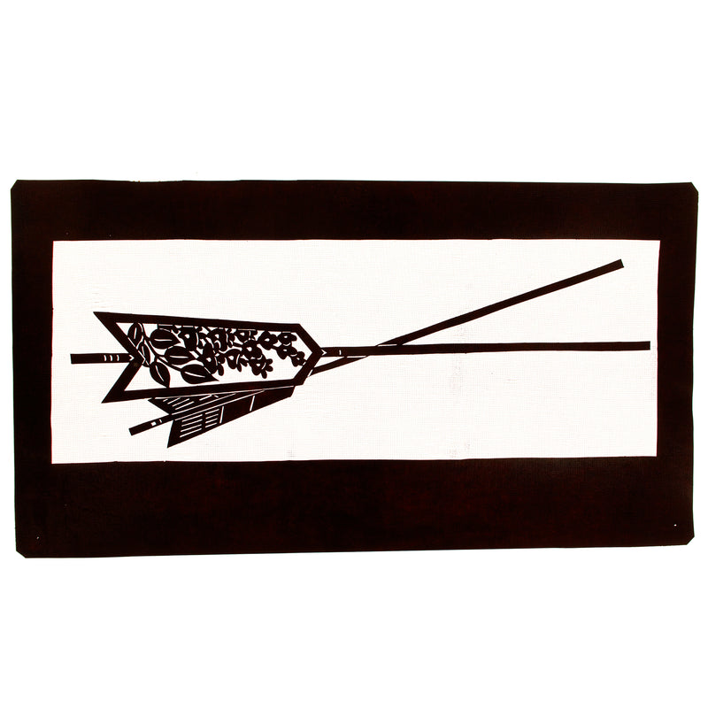 Arrow Motif Katagami for Tenugui | Japanese Lacquered Paper Stencil