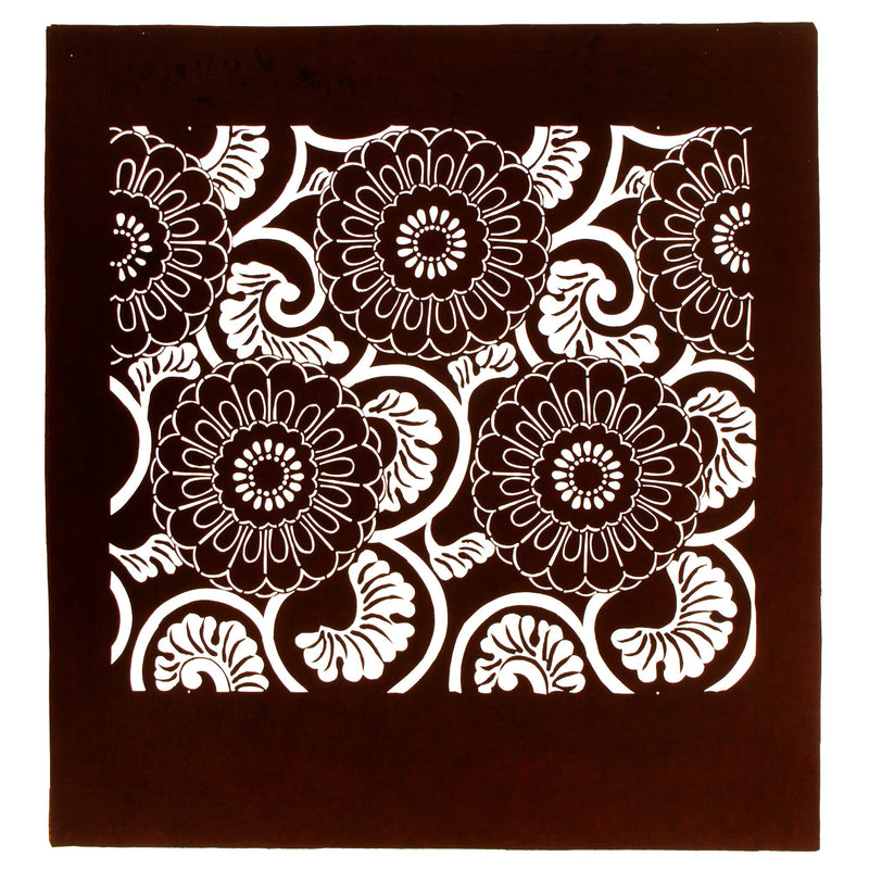 Flower Motif Katagami | Japanese Lacquered Paper Stencil