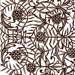 Vine Motif Katagami | Japanese Lacquered Paper Stencil