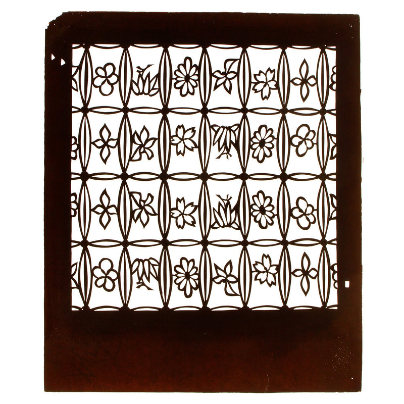 Flower Box Motif Katagami | Japanese Lacquered Paper Stencil