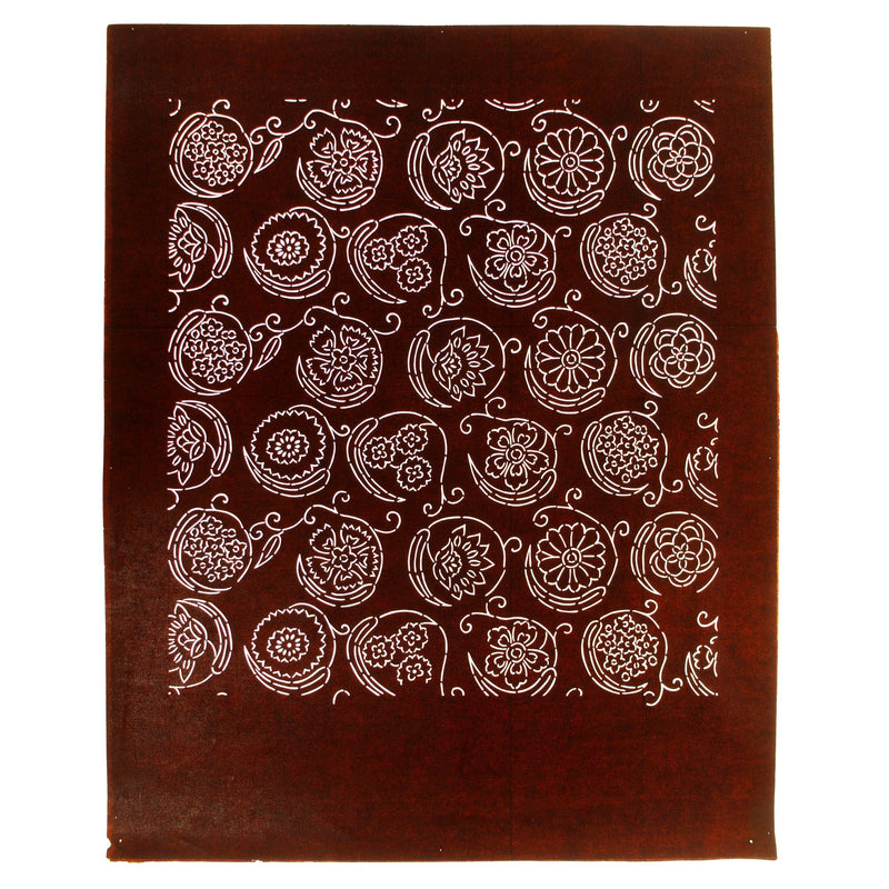 Flower Field Motif Katagami | Japanese Lacquered Paper Stencil