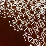 Floral Geometric Motif Katagami in 2 Parts  | Japanese Lacquered Paper Stencil