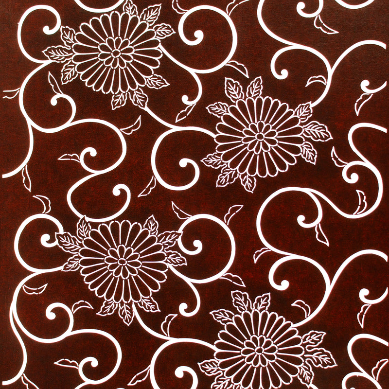 Kiku Motif Katagami | Japanese Lacquered Paper Stencil