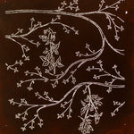 Branch & Flower Motif Katagami | Japanese Lacquered Paper Stencil