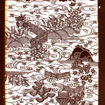 Picturesque Scene Motif Katagami | Japanese Lacquered Paper Stencil