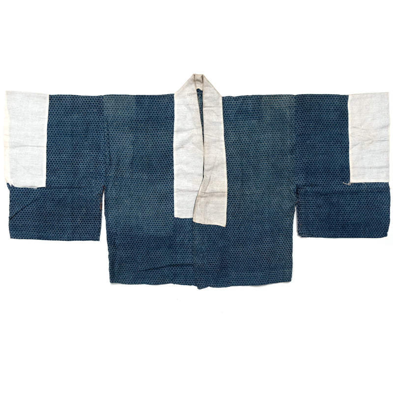 Edo Period Indigo Dyed Katazome Han Juban  | Jacket
