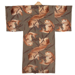 Mens Vintage Chirimen Silk Nagajuban with Lucky Tai