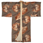 Mens Vintage Chirimen Silk Nagajuban with Lucky Tai