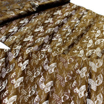 Japanese Silk Brocade Maru Obi with Pine and Fan Motif