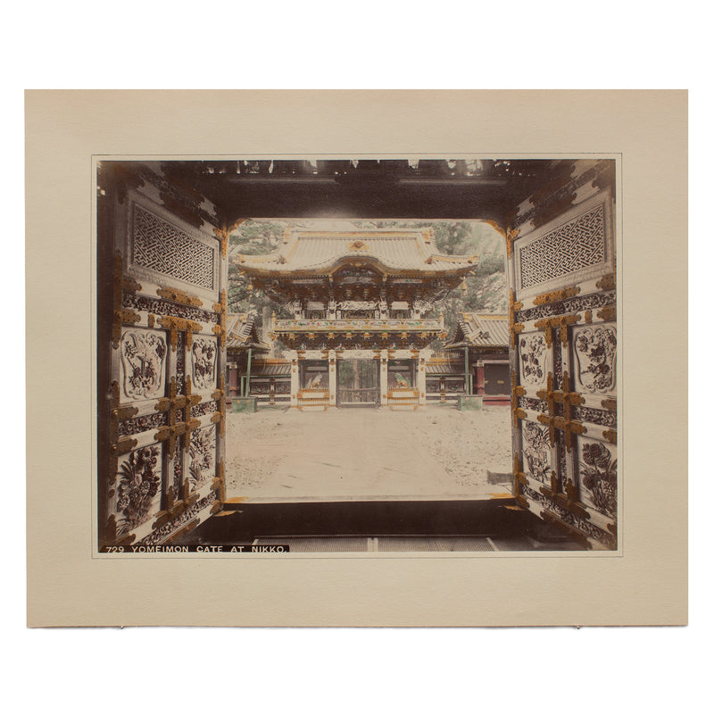 Hand Tinted Albumen of Yomeimon Gate | Antique Japanese Photograph