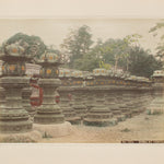 Hand Tinted Albumen of Iron Lanterns | Antique Japanese Photograph
