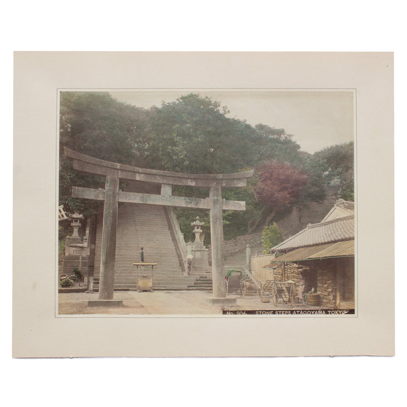 Hand Tinted Albumen of Atago Shrine | Antique Japanese Photograph