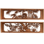 Deeply Caved Ranma Pair | Transom Carving | Japanese Architectural Decor
