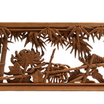 Deeply Caved Ranma Pair | Transom Carving | Japanese Architectural Decor