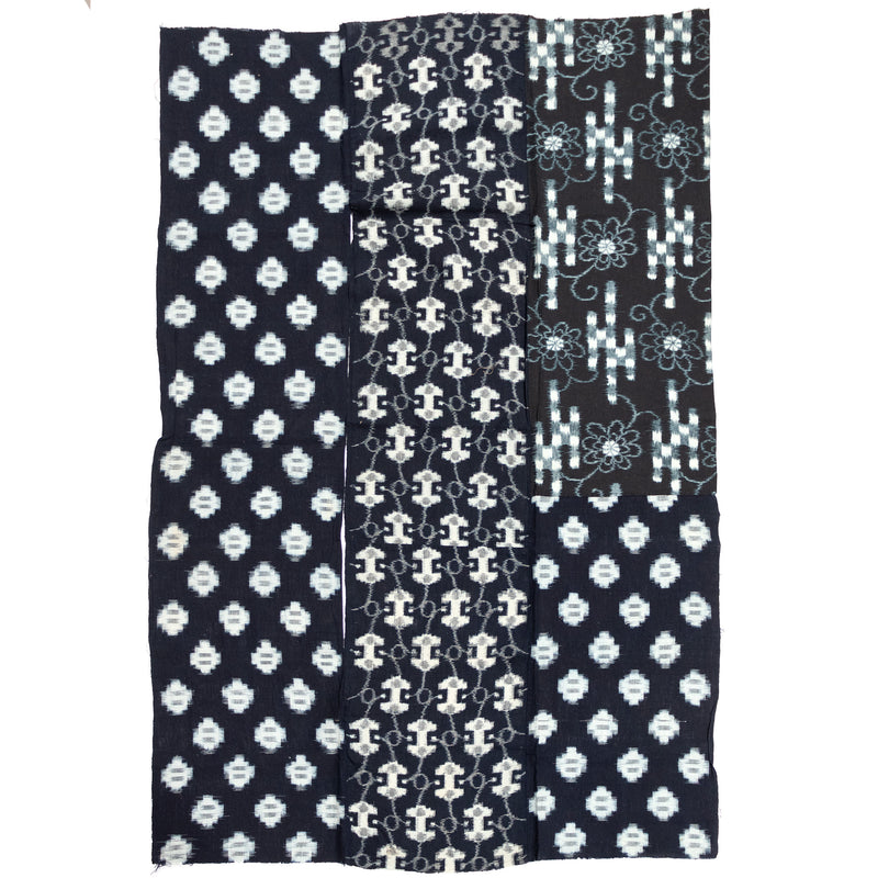 Japanese Indigo Kasuri Ikat 3 Panel Futonji