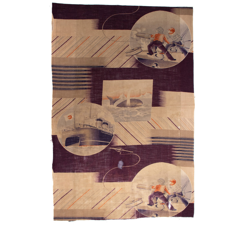 Single Printed Cotton Whaling Panel