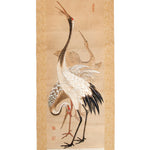 Antique Three Cranes Scroll | Cranes Play in the Valley