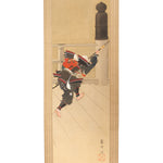 Antique Yoshitsune Benkei Pair Scroll Painting