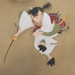 Antique Yoshitsune Benkei Pair Scroll Painting