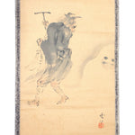 Antique Japanese  Demon and Yuki Daruma Scroll