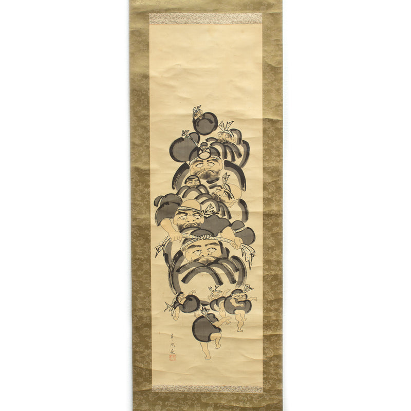 Antique Japanese Daruma Scroll