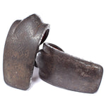 Japanese Antiques Abumi Pair of Stirrups with a Floral Motif