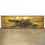 River Bridges Gold Folding Screen