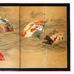 Japanese Antique Gold Fans Folding Screen