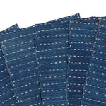 Indigo Sashiko Zokin Set of 5 | Small Sashiko Placemats