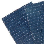 Indigo Sashiko Zokin Set of 5 | Small Sashiko Placemats