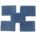 Indigo Sashiko Zokin Set of 5 | Small Sashiko Placemats