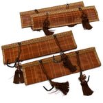 Sudare with Brocade Border| Split Bamboo Blind | Set of 2 long and 2 short.