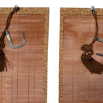 Sudare with Brocade Border| Split Bamboo Blind | Set of 2 long and 2 short.