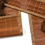 Sudare with Brocade Border| Split Bamboo Blind | Set of 2 long and 2 short.