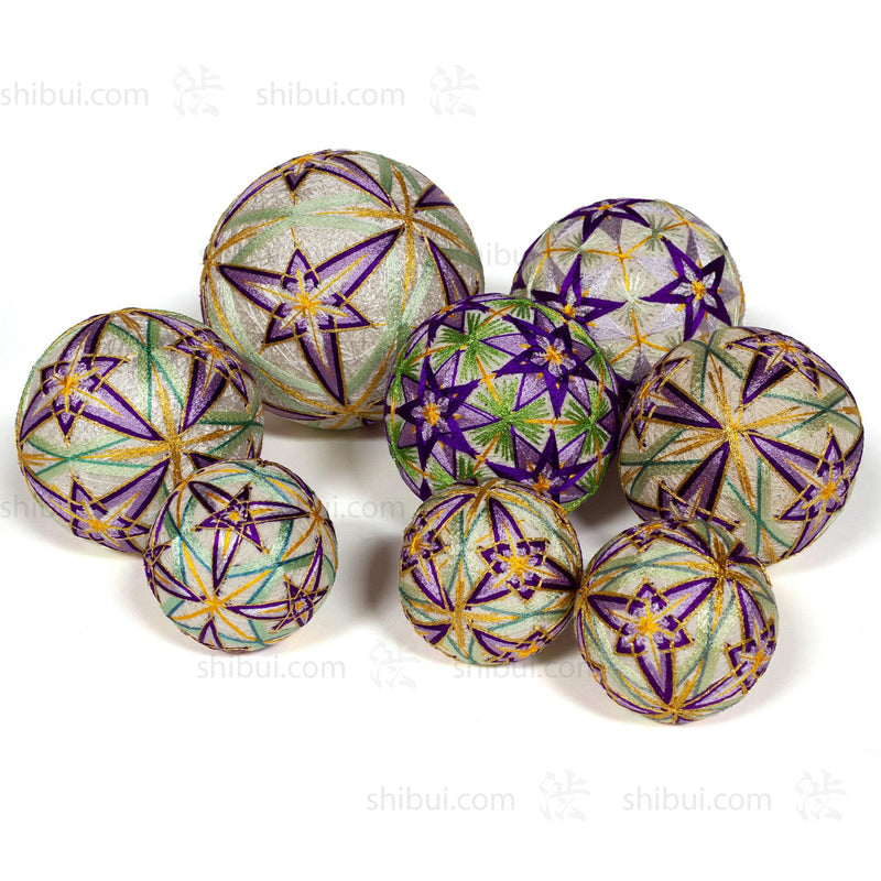 Temari Ball Set of 8 - Traditional Folk Art Toy