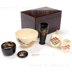 Matcha Travelling Tea Set with Tea Bowl with Lacquered Box