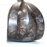 Abumi Stirrups with Inlaid Silver Shishi Motif
