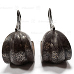 Abumi Stirrups with Inlaid Silver Shishi Motif
