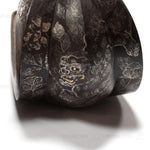 Abumi Stirrups with Inlaid Silver Shishi Motif