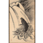 Sumi-e Koi And Waterfall Scroll
