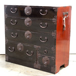 Black Lacquer Shonai Ko Dansu | Small Japanese Antique Tansu Chest